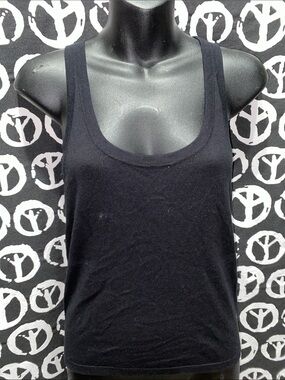 ELYSE WALKER Scoop Neckline Black Tank Top SZ S